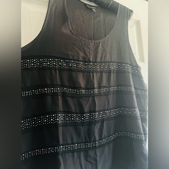 Rock & Republic Sleeveless Sequin Striped Top, XL - Picture 4 of 5